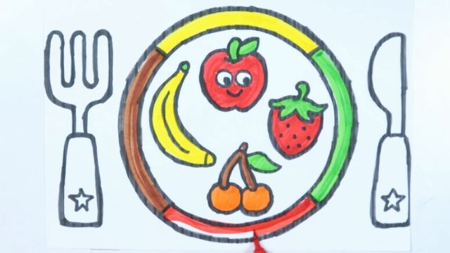 Fruits Plate Drawing, Painting and Coloring for Kids & Toddlers | Easy Drawings смотреть онлайн