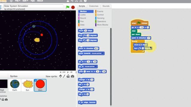 Coding with Scratch - Create a Solar System Simulation in Scratch - Lesson 2 - Scratch MIT EDU code смотреть онлайн