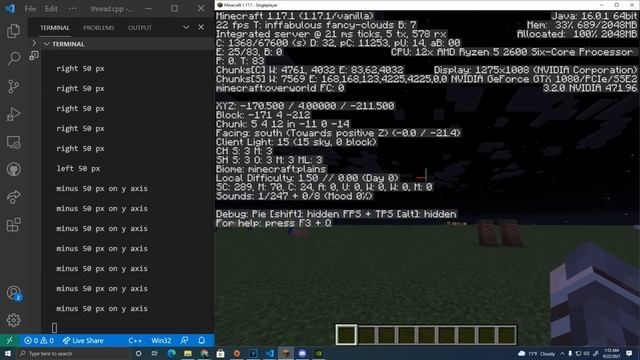 Extremely janky minecraft automation with c++ 1 смотреть онлайн