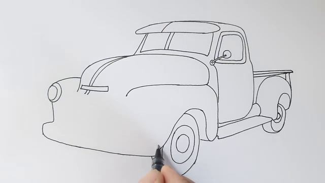 American Vintage Pickup Truck Drawing - How To Draw Classic Trucks смотреть онлайн