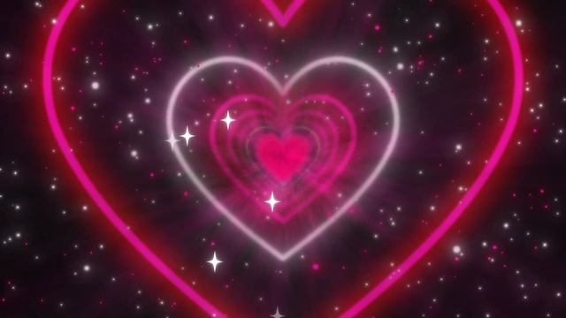4K 1 Hour Pink Heart Tunnel Aesthetic Background Screensaver Loop VJLoops Neon LED Flashing Light