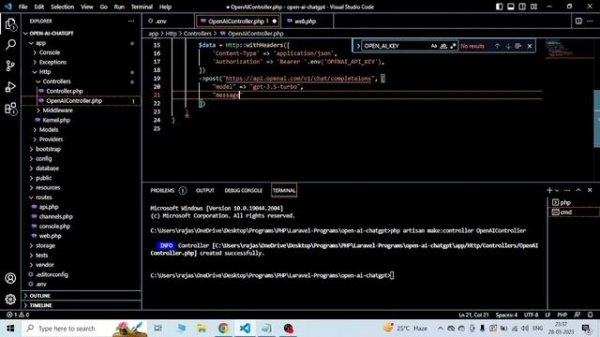 OpenAI ChatGPT integration in Laravel 10 Step by Step guide to implement #chatgpt #openai #larave