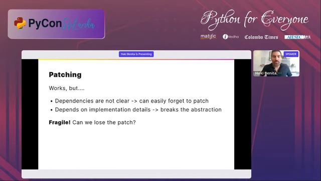 Taming Nondeterminism with Dependency Injection by Haki Benita at PyCon Sri Lanka 2022 смотреть онлайн