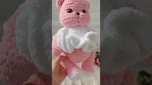 Розовая зефирка #вязаныеигрушки #плюшевыймишка смотреть онлайн