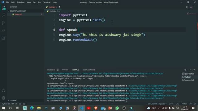 Jarvis ai desktop Assistant using python (Part1) || iron man Jarvis ai in python|| python ai projec смотреть онлайн