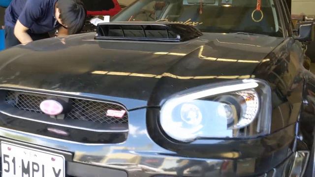 Black 3D LED Angle Eyes Projector Headlights For 03-05 SUBARU IMPREZA WRX RX STI CT AUTOPARTS