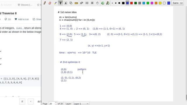 Leetcode--1424 diagonal traverse II (Hashmap) смотреть онлайн