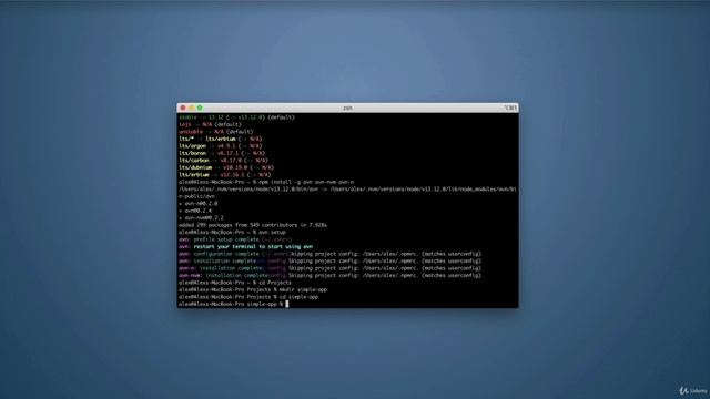 02 Установка Node.js и AVN на MacOS смотреть онлайн