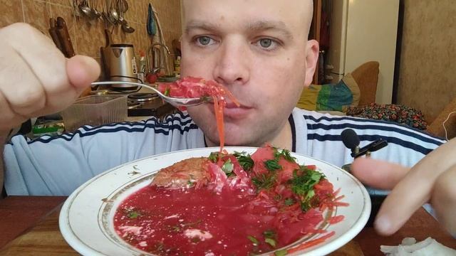 ОБЖОР вчерашний БОРЩ / МУКБАНГ с похмелья