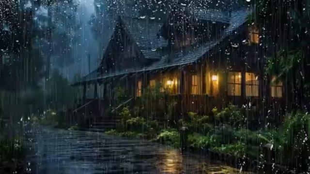 Barulho de Chuva para Dormir com Trovões Rosna na Floresta Enevoada - Som de Chuva,Trovoadas a Noit смотреть онлайн