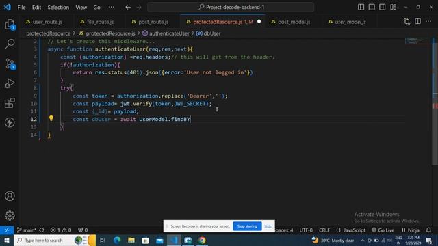 Creating Middleware for Protected Routes in Node.js | Node.js Interview Questions | смотреть онлайн
