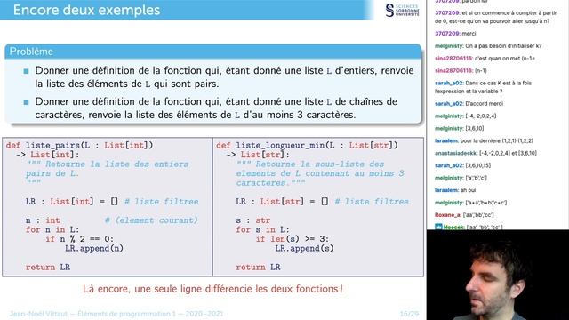 Éléments de programmation 1 - Cours 08 : Compréhensions de listes (23/11/2020) смотреть онлайн