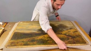 Restoration of a 19th century painting. Реставрация картины XIX века.