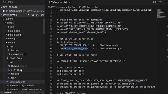 Learn CMake by real example (tutorial 4, how to generate .cmake file used by other projects) смотреть онлайн