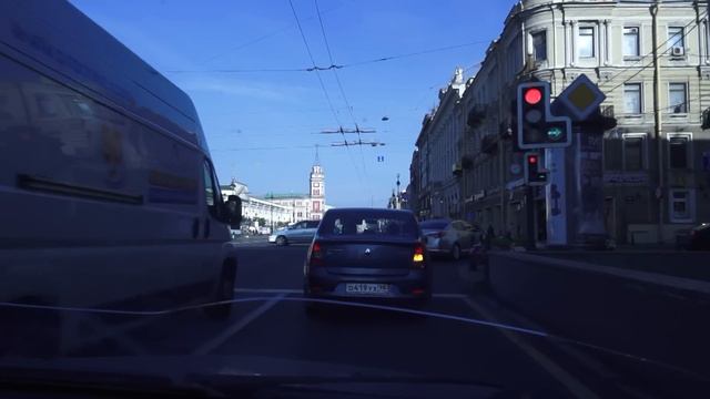 По утреннему, летнему Невскому на автомобиле. Санкт-Петербург смотреть онлайн