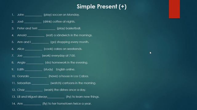 simple present affirmative смотреть онлайн