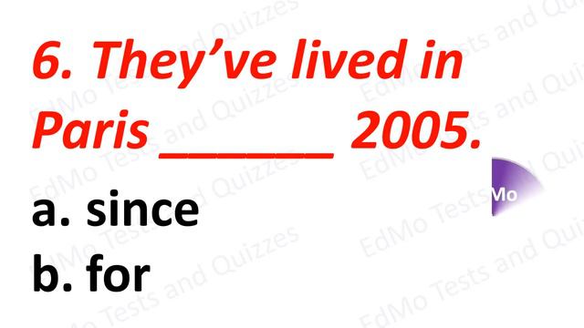 GRAMMAR TEST. For or Since? смотреть онлайн