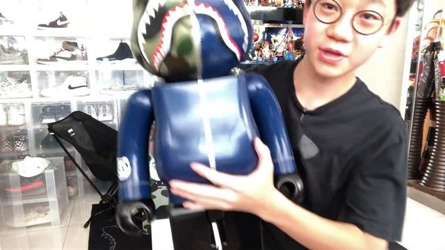 Unbox Bearbrick Bape blue 1000% смотреть онлайн