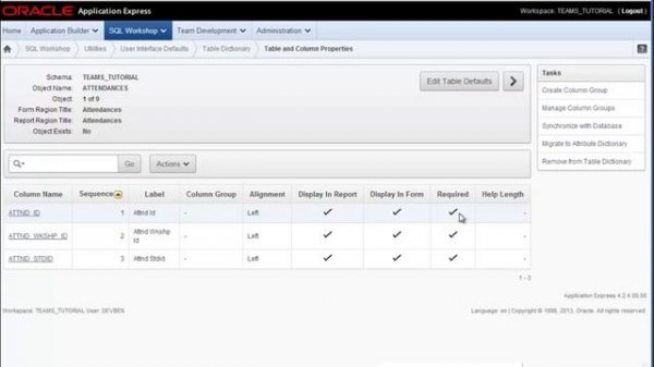 Oracle APEX 4.2.4 Tutorial (09 of 22) - User Interface (UI) defaults. See why they are important.