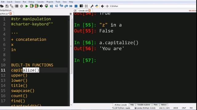 7. String Manipulation and Built-in Functions for Strings смотреть онлайн