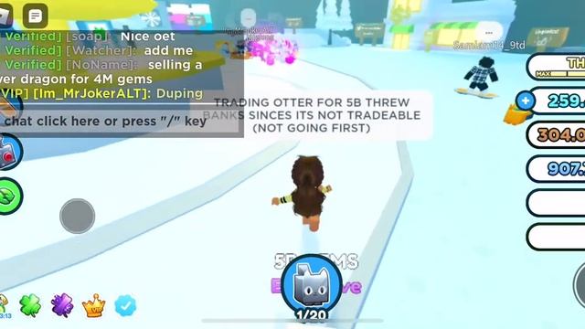 TRADING AN OTTER FOR 5B GEMS THROUGH THE BANK(NOT GOING FIRST) смотреть онлайн