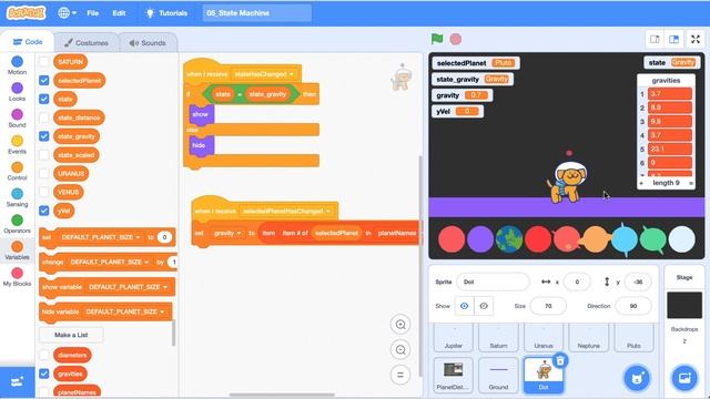 Planet Gravity Simulator Using Scratch смотреть онлайн