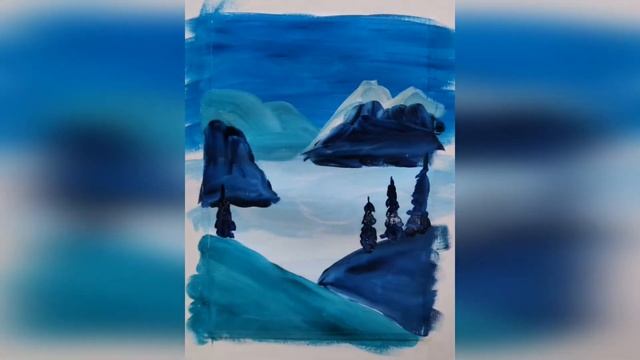 КАК НАРИСОВАТЬ ПРОСТОЙ ЗИМНИЙ ПЕЙЗАЖ ГУАШЬЮ смотреть онлайн