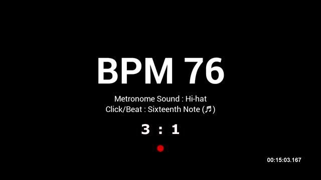Metronome BPM 76 / Hi-hat / 16th (Closed) смотреть онлайн