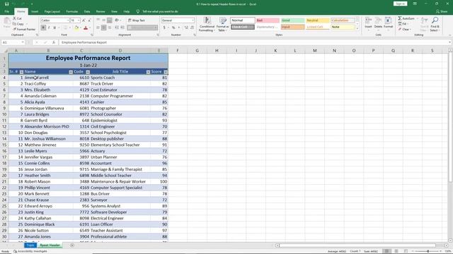 How to Repeat Header Rows in Excel (2022) смотреть онлайн