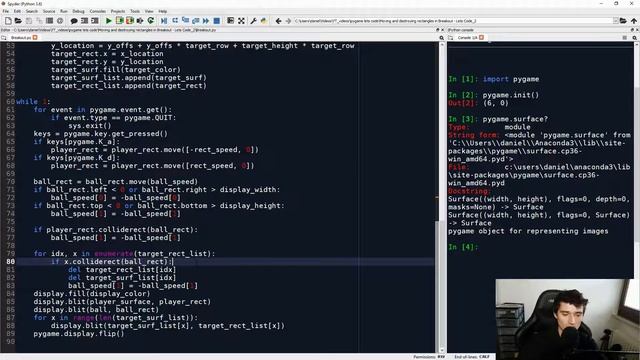 Breakout Exercise: Moving and Destroying Rectangles - pygame Tutorial #2 смотреть онлайн