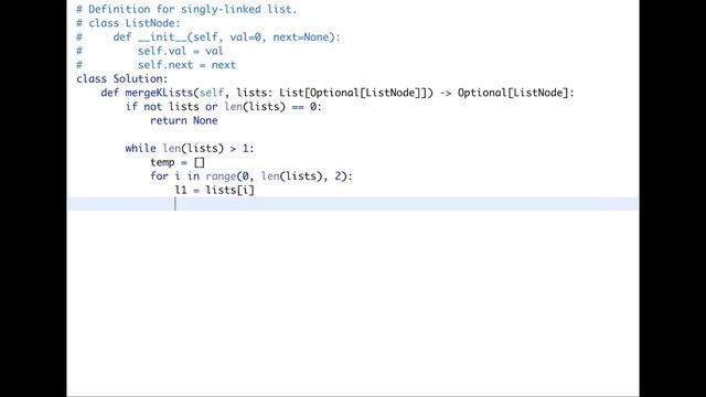 Merge k Sorted Lists - LeetCode #23 with python programming смотреть онлайн