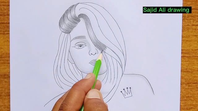 Hidden face - step by step || pencil sketch for beginners || how to draw a girl смотреть онлайн
