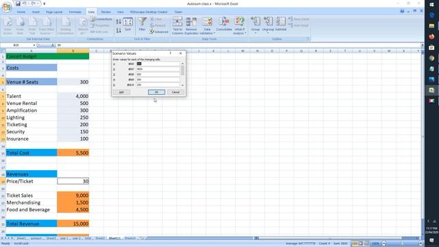 What If Analysis Using Scenario Manager | Excel