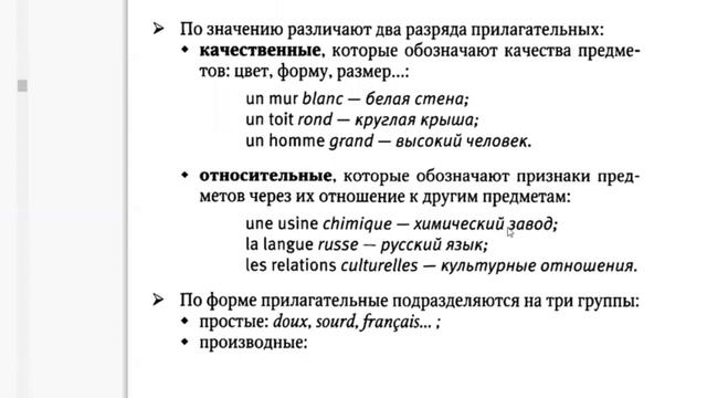 Имя прилагательное во французском языке смотреть онлайн
