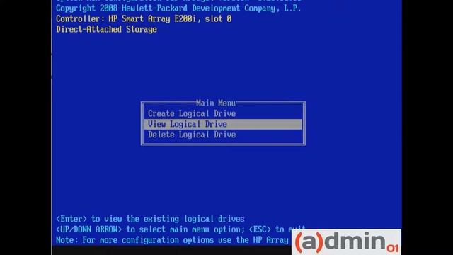 Создание RAID массива на контроллере HP Smart Array E200i смотреть онлайн