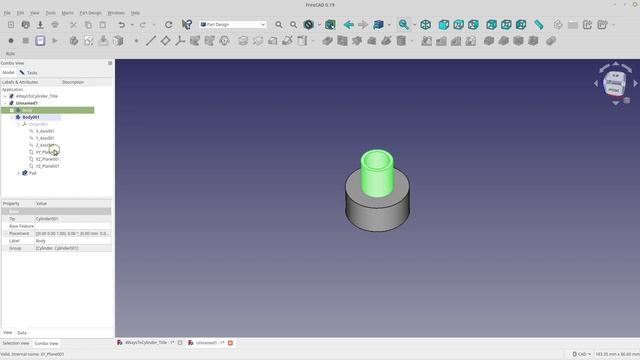 FreeCAD Tutorial - Cylinder Basics - 4 Ways to Cylinder смотреть онлайн