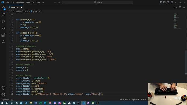 Python Coding ASMR: Keyboard Sounds & Classic Pong Game Tutorial смотреть онлайн