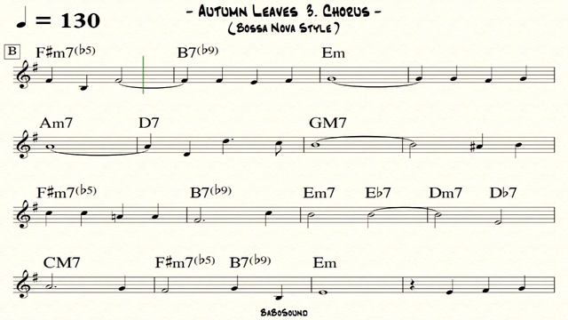 Autumn Leaves Backing Track For Bass (Bossa Nova Style) смотреть онлайн