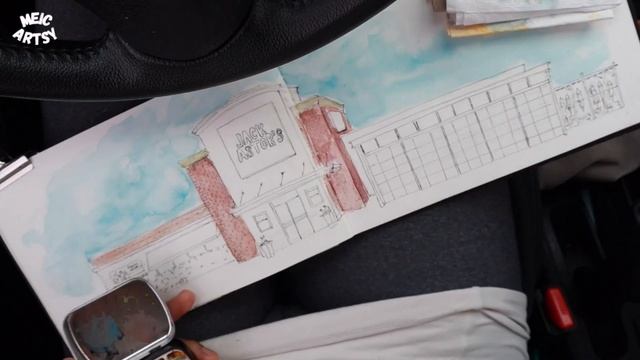 Urban Sketching, Black Building Challenge, Ink And Watercolour смотреть онлайн