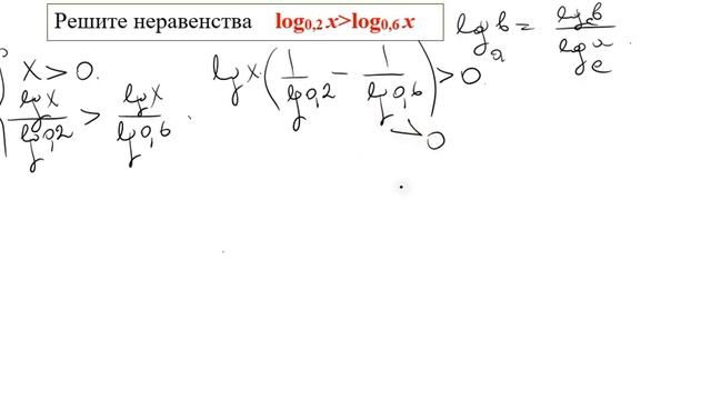 Решите неравенства log0,2 x log0,6 x смотреть онлайн
