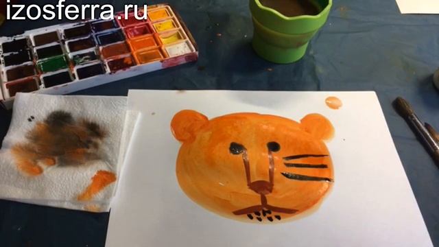 3+ рисуем тигра акварелью смотреть онлайн