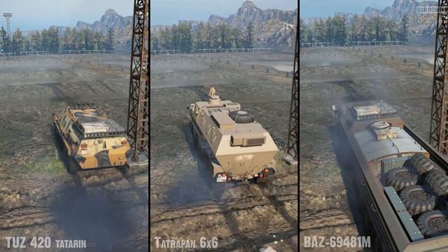 TUZ 420 vs TATRAPAN vs BAZ-69481M | SnowRunner Truck vs Truck смотреть онлайн