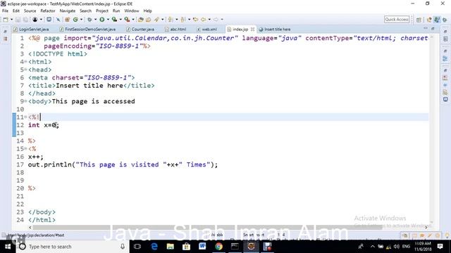 Lecture 17 Introduction to JSP continued, Declaration element, difference between declaring variab смотреть онлайн