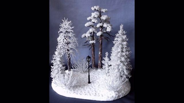 Зимние деревья из бисера, подборка работ . Winter trees from beads, a selection of works смотреть онлайн