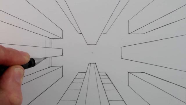How to Draw 1-Point Perspective: Draw Buildings and Sky смотреть онлайн