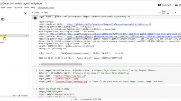 Object Detection with ImageAI in Python with Colab Google Drive