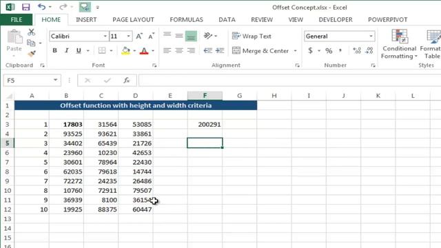 Offset function with Height and Width -Bhavesh's Excel Tricks смотреть онлайн