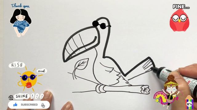 How To Draw a Cute Bird | рисуем птиц детям | Bolalar uchun qush rasm chizish смотреть онлайн