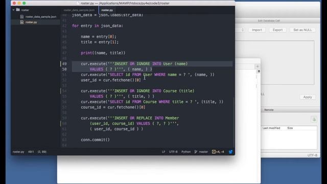Worked Example: Roster.py (Chapter 15) смотреть онлайн