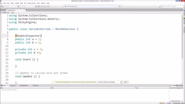 Unity C# Tutorial - Basics: Attributes - "SerializeField" - Show a private variable in the inspecto смотреть онлайн